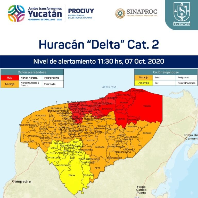EL HURACÁN «DELTA» CATEGORIA 2 SE LOCALIZA SOBRE EL GOLFO DE MÉXICO