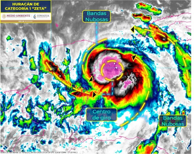 EL CENTRO DEL HURACÁN «ZETA» MUY CERCA DE COSTAS DE QUINTANA ROO