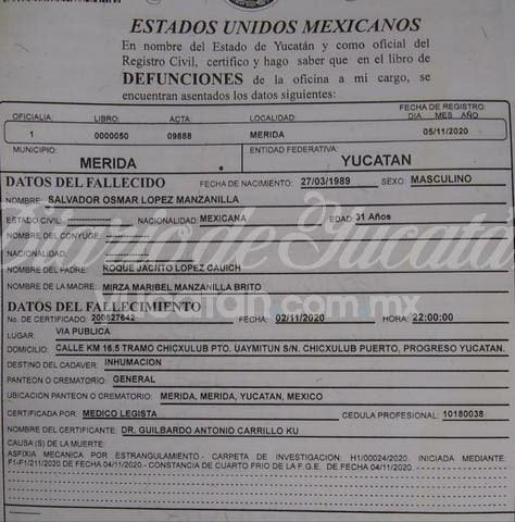 Detenido en la vía Chicxulub-Uaymitún fue estrangulado