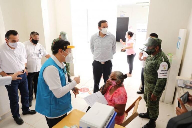 En marcha vacunación contra Coronavirus para adultos mayores de 60 años de Temozón, Progreso y Tixkokob