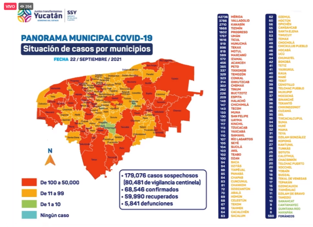 BorradoYucatán tiene más de 2 mil 400 casos activos de Covid-19r automático BorradoYucatán tiene más de 2 mil 400 casos activos de Covid-19r automático