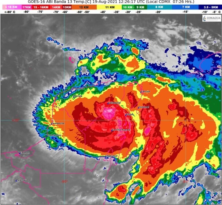 EL HURACÁN «GRACE» HA INGRESADO SOBRE EL ORIENTE DE LA PENÍNSULA DE YUCATÁN Y ORIGINARÁ LLUVIAS PUNTUALES TORRENCIALES EN CAMPECHE, YUCATÁN Y QUINTANA ROO, E INTENSAS EN OAXACA Y CHIAPAS