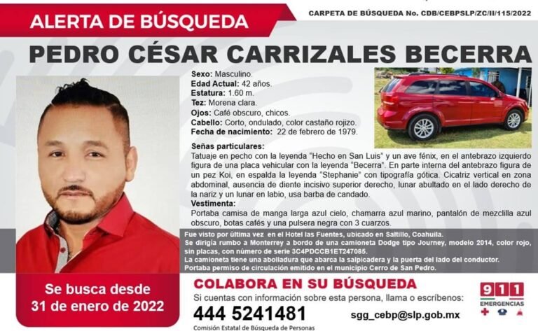 Difunden ficha de búsqueda por desaparición de «El Mijis»
