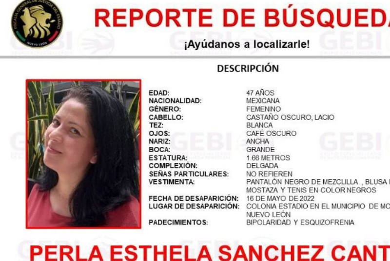 Reportan desaparición de mujer con esquizofrenia en Monterrey