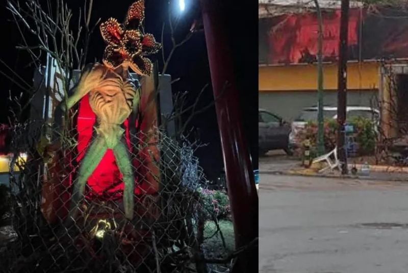 Netflix reporta desaparición de domogorgon instalado afuera de Oxxo en Monterrey