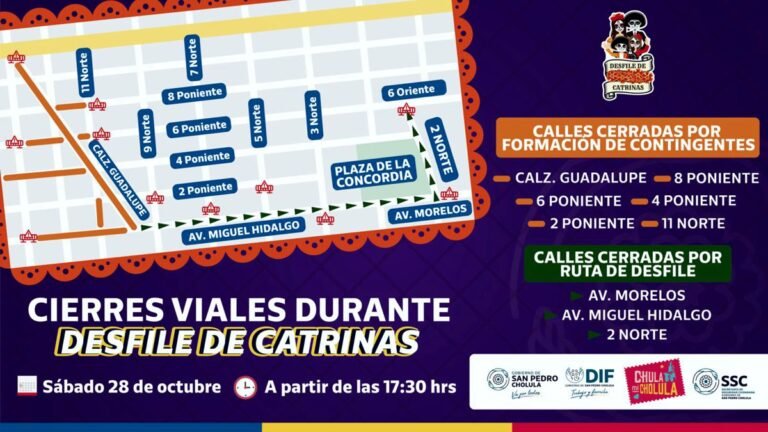 CERRARÁN CALLES DE CHOLULA EL SÁBADO POR ACTIVIDADES DE TEMPORADA DE MUERTOS