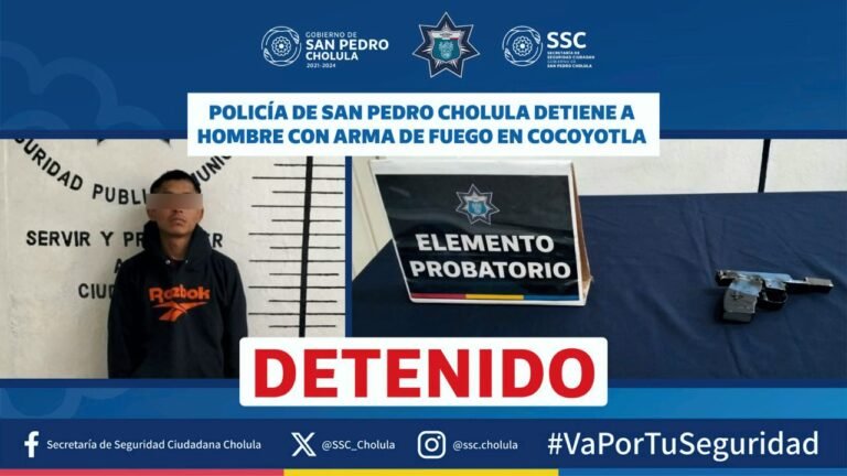DETIENEN A SUJETO QUE HIZO DISPAROS AL AIRE EN COCOYOTLA